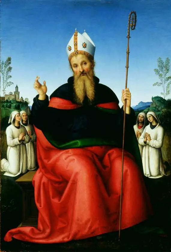 Saint Augustin avec les membres de la Confrérie de Pérouse - Pietro Perugino - Alpha Reproduction