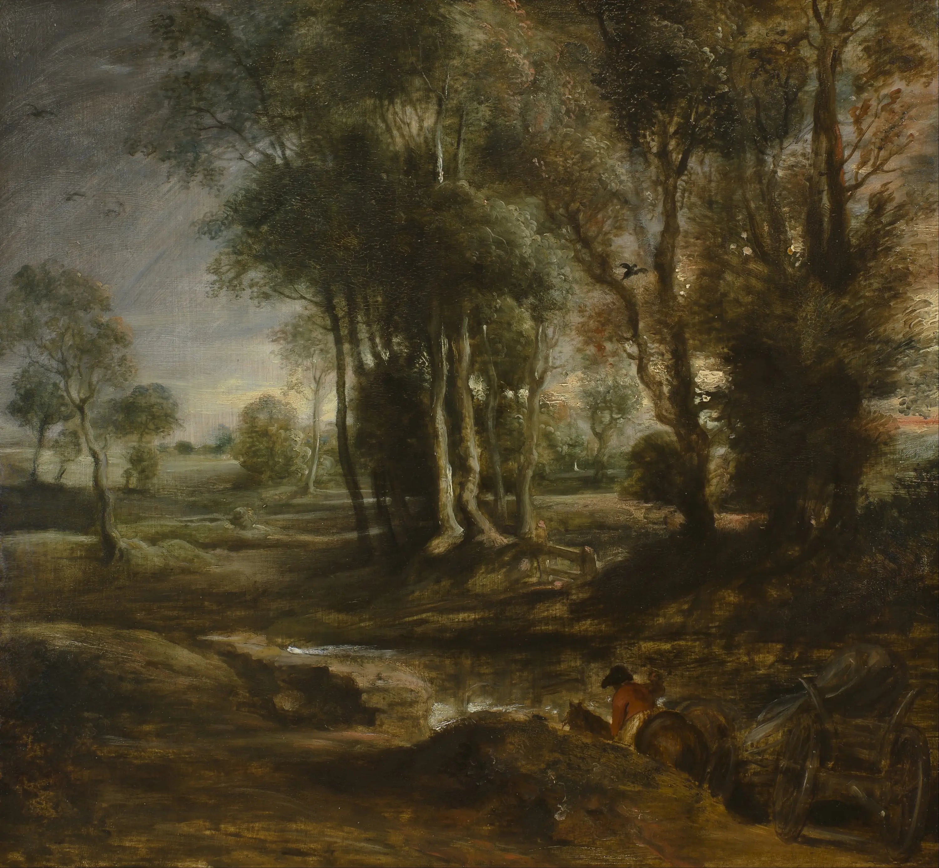 Paysage du soir avec chariot à bois - Peter Paul Rubens - Alpha Reproduction