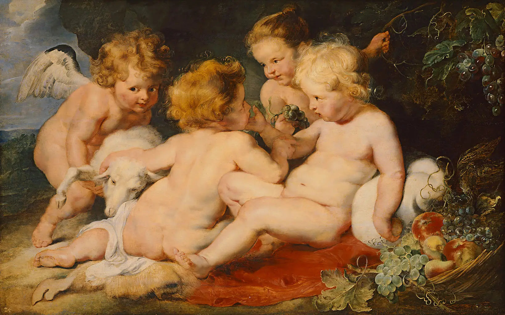 Le Christ et Jean-Baptiste en tant qu’enfants et deux anges - Peter Paul Rubens - Alpha Reproduction