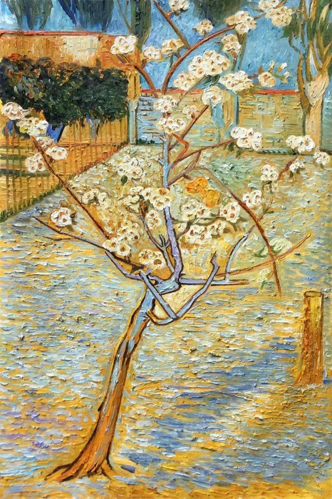 🍐 עץ אגס קטן בפריחה – וינסנט ואן גוך (1888)