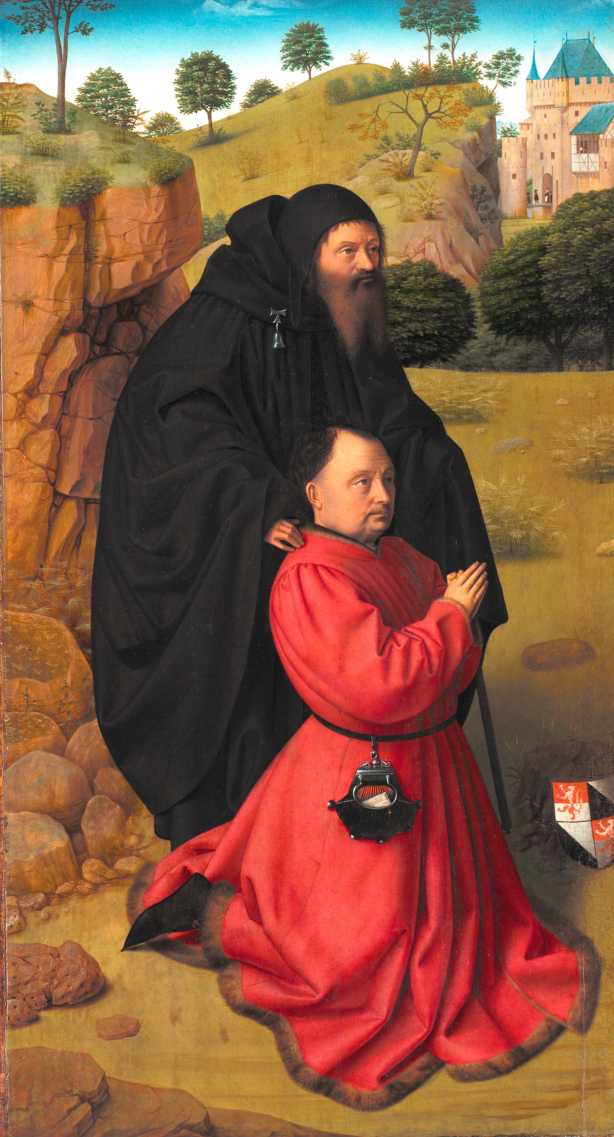 Portrait d'un donateur présenté par saint Antoine. - Petrus Christus
