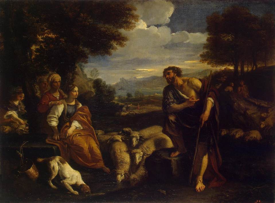 Rencontre entre Jacob et Rachel - Pier Francesco Mola image 1 reproduction de peinture à l’huile