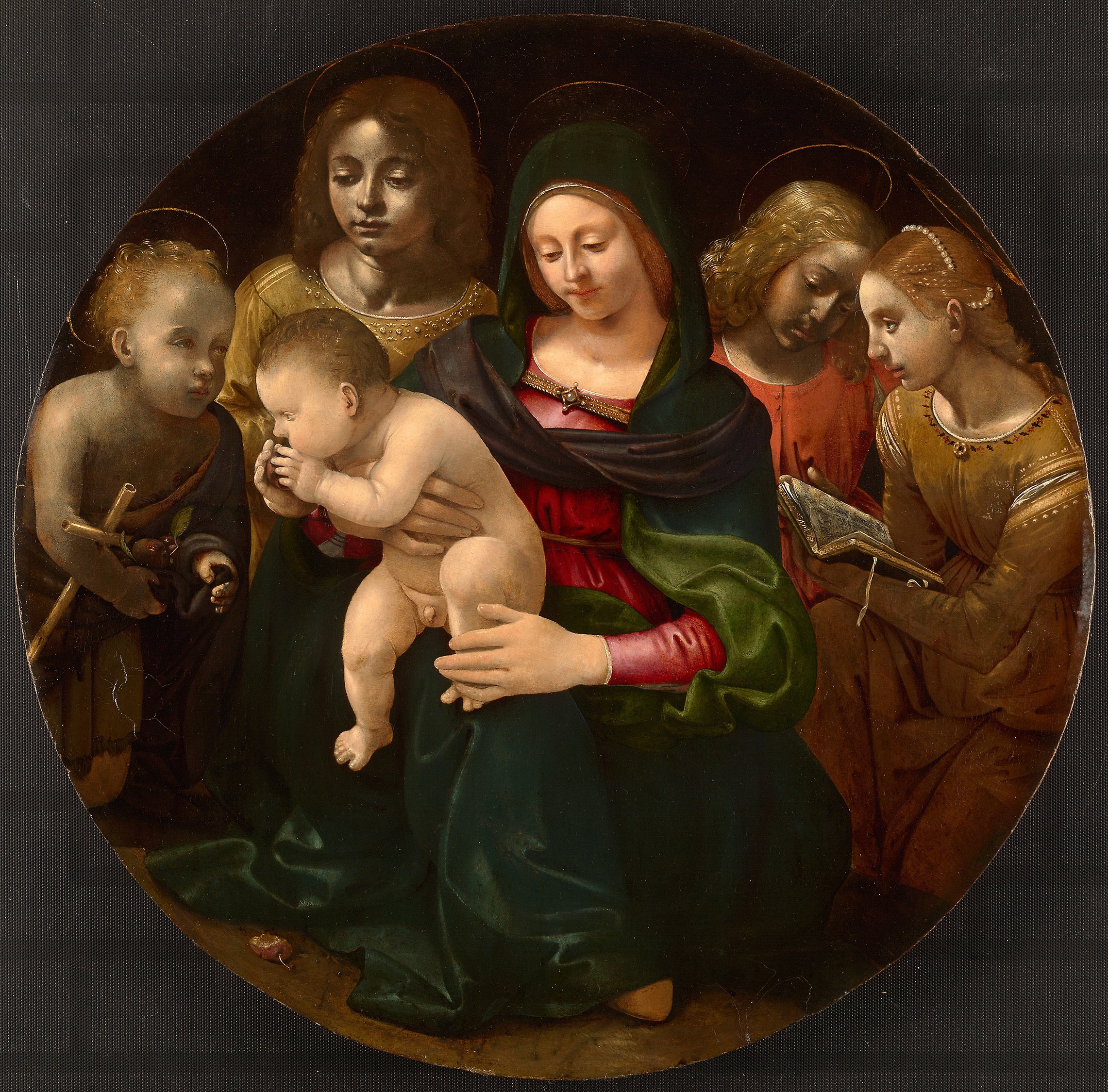 La Vierge à l'Enfant avec le jeune saint Jean-Baptiste, sainte Cécile et des anges - Piero di Cosimo