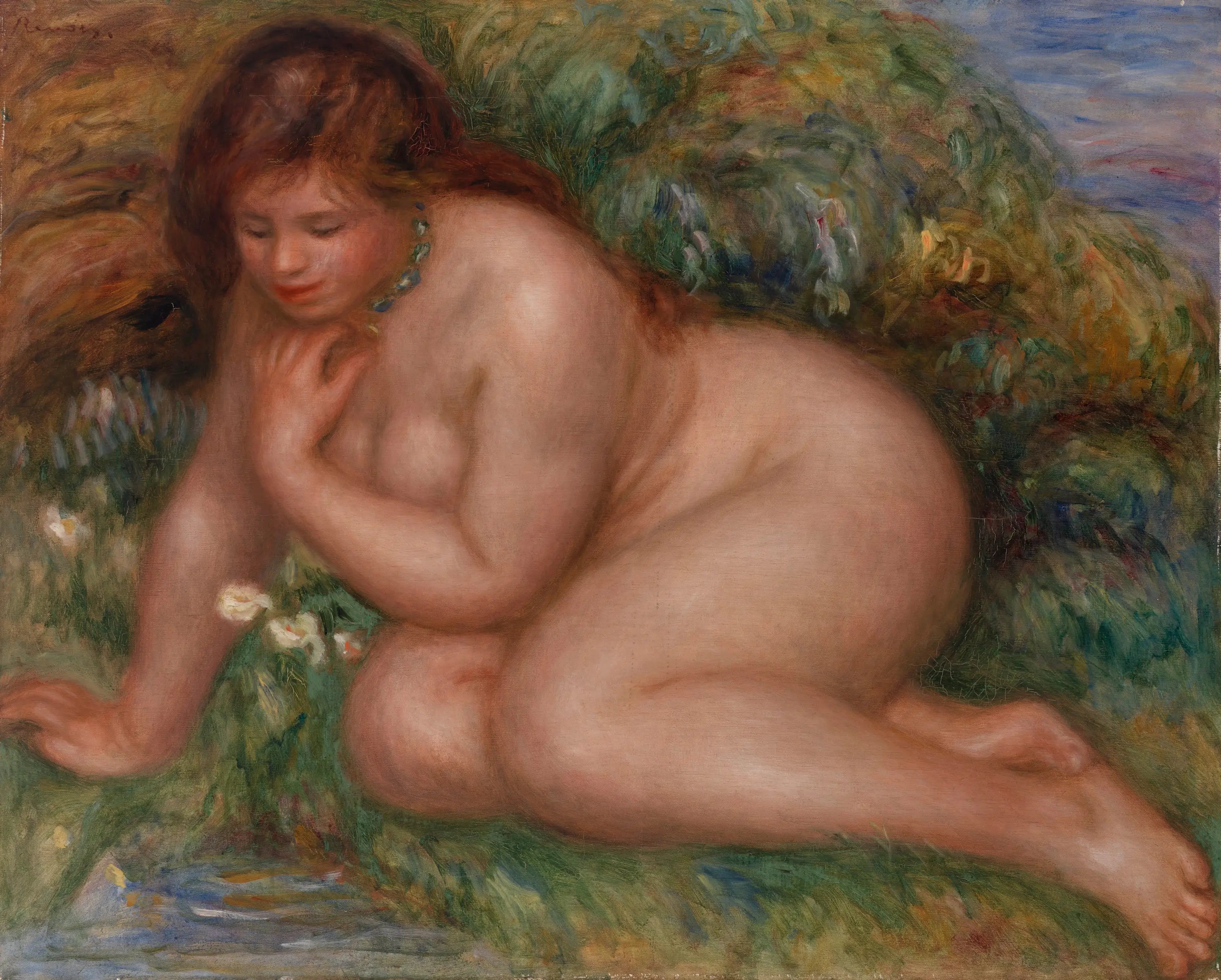 Reproduction du tableau « Baigneuse se regardant dans l'eau - Pierre-Auguste Renoir » par Alpha Reproduction en peinture à l’huile