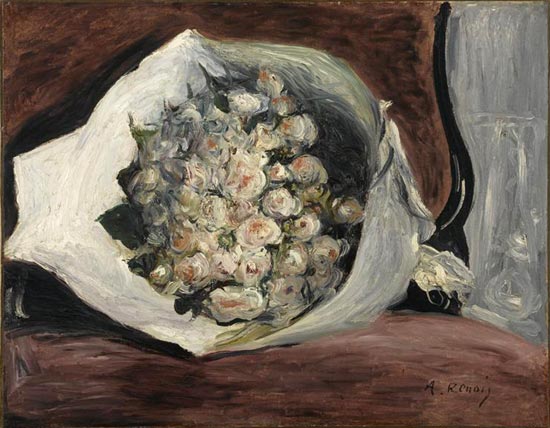 Reproduction du tableau « Bouquet dans une loge - Pierre-Auguste Renoir » par Alpha Reproduction en peinture à l’huile