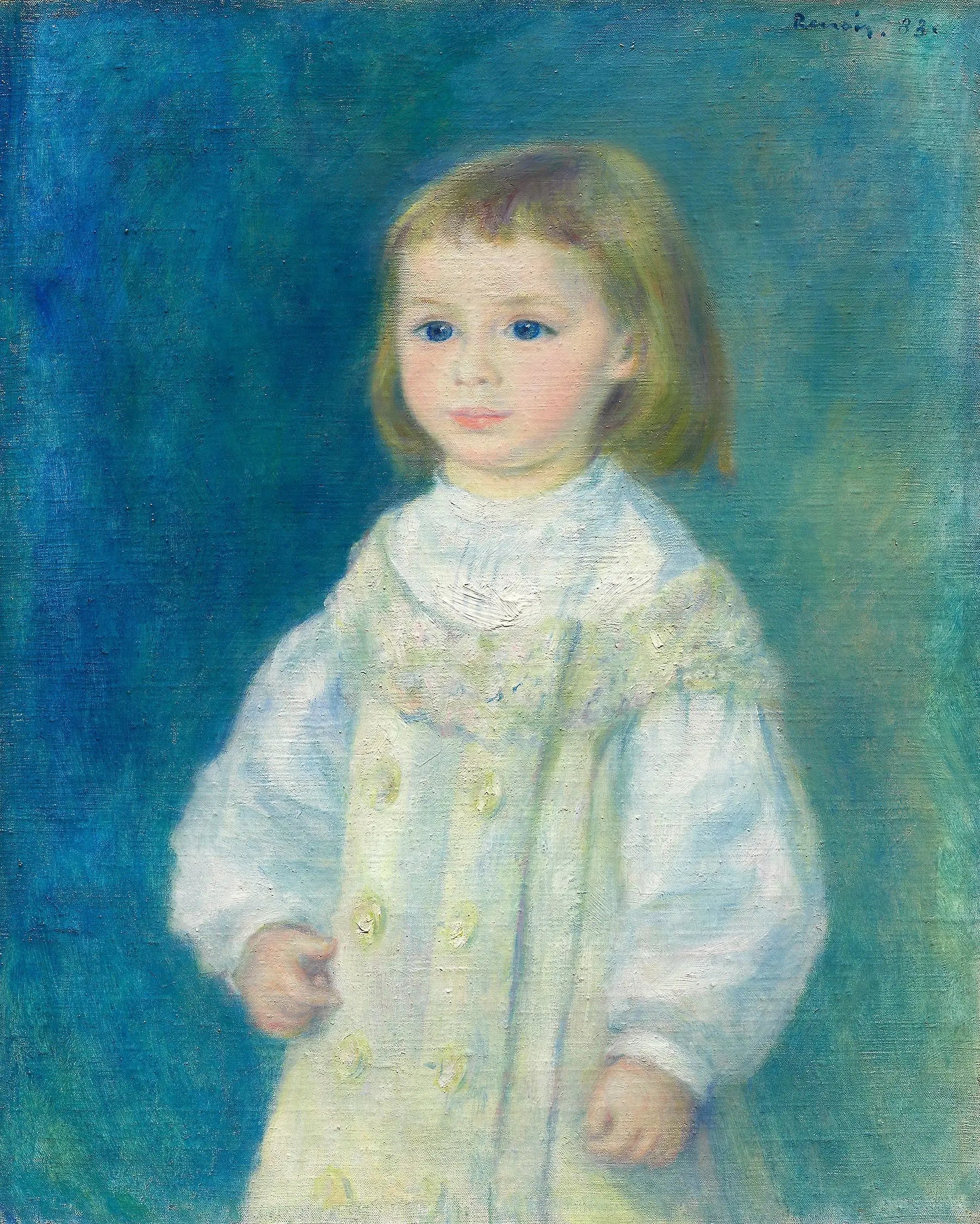 Reproduction du tableau « Lucie Berard (L'Enfant en blanc) - Pierre-Auguste Renoir » par Alpha Reproduction en peinture à l’huile