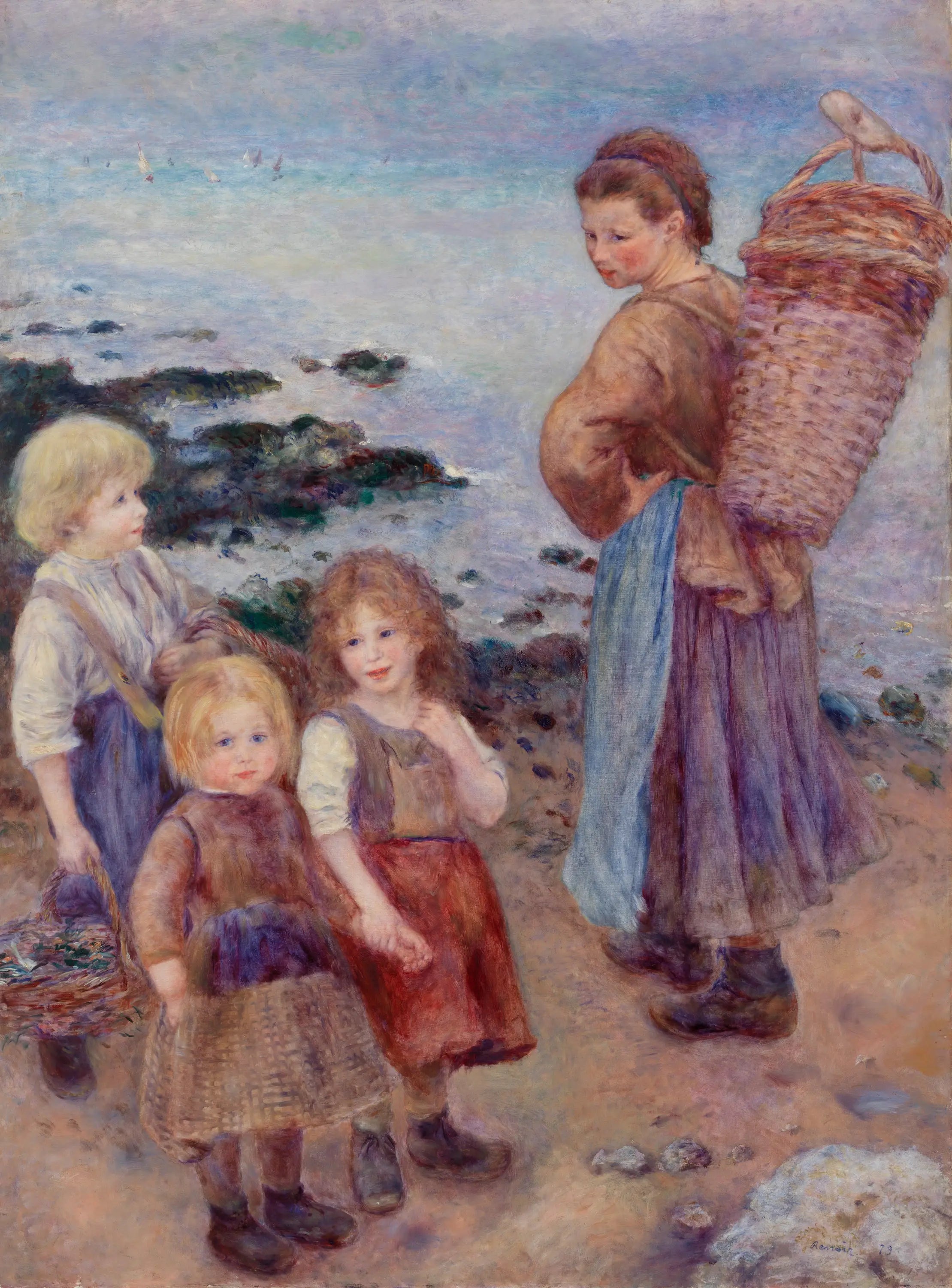 Reproduction du tableau « Les pêcheuses de moules à Berneval - Pierre-Auguste Renoir » par Alpha Reproduction en peinture à l’huile