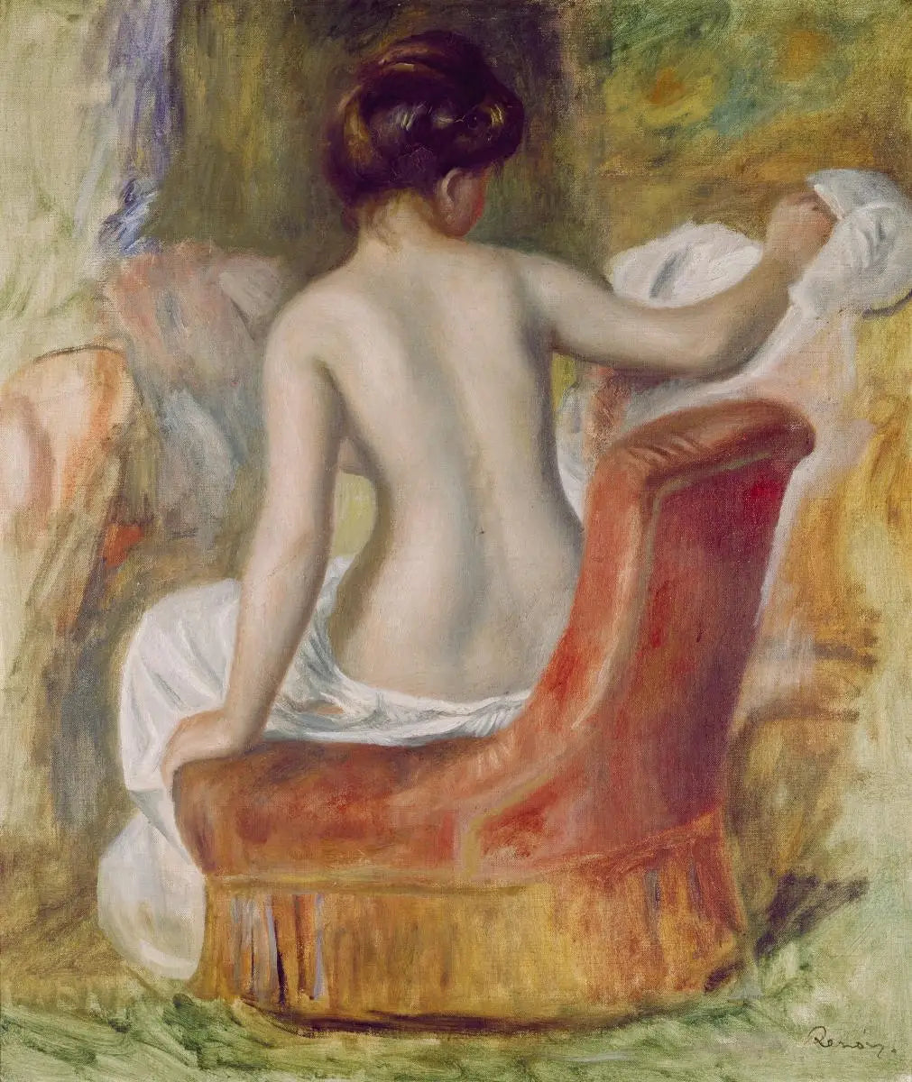 Reproduction du tableau « Nu au fauteuil - Pierre-Auguste Renoir » par Alpha Reproduction en peinture à l’huile