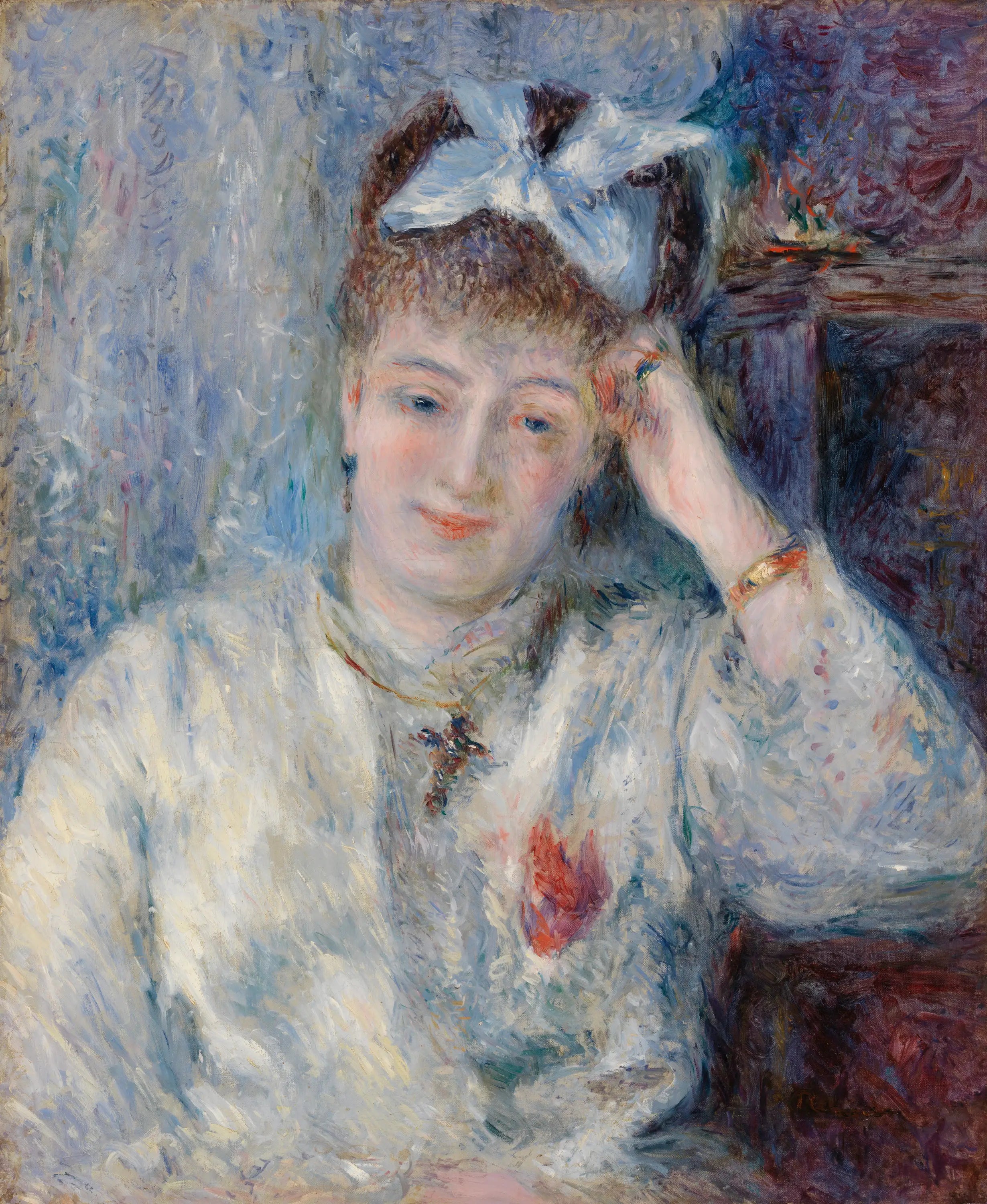 Reproduction du tableau « Portrait de Mademoiselle Marie Murer (Portrait de Mademoiselle Marie Murer) - Pierre-Auguste Renoir » par Alpha Reproduction en peinture à l’huile