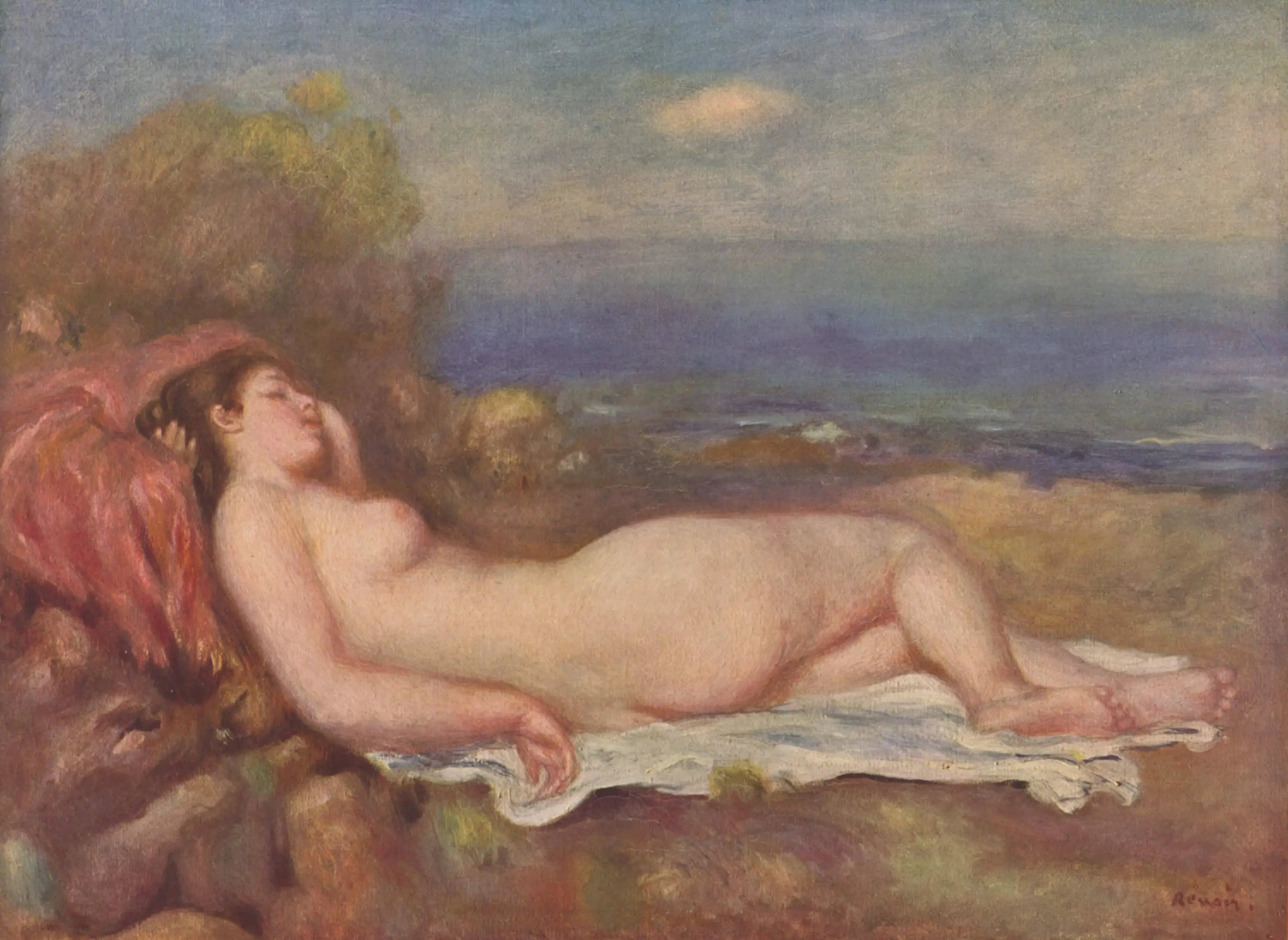 Reproduction du tableau « Dormir au bord de la mer - Pierre-Auguste Renoir » par Alpha Reproduction en peinture à l’huile