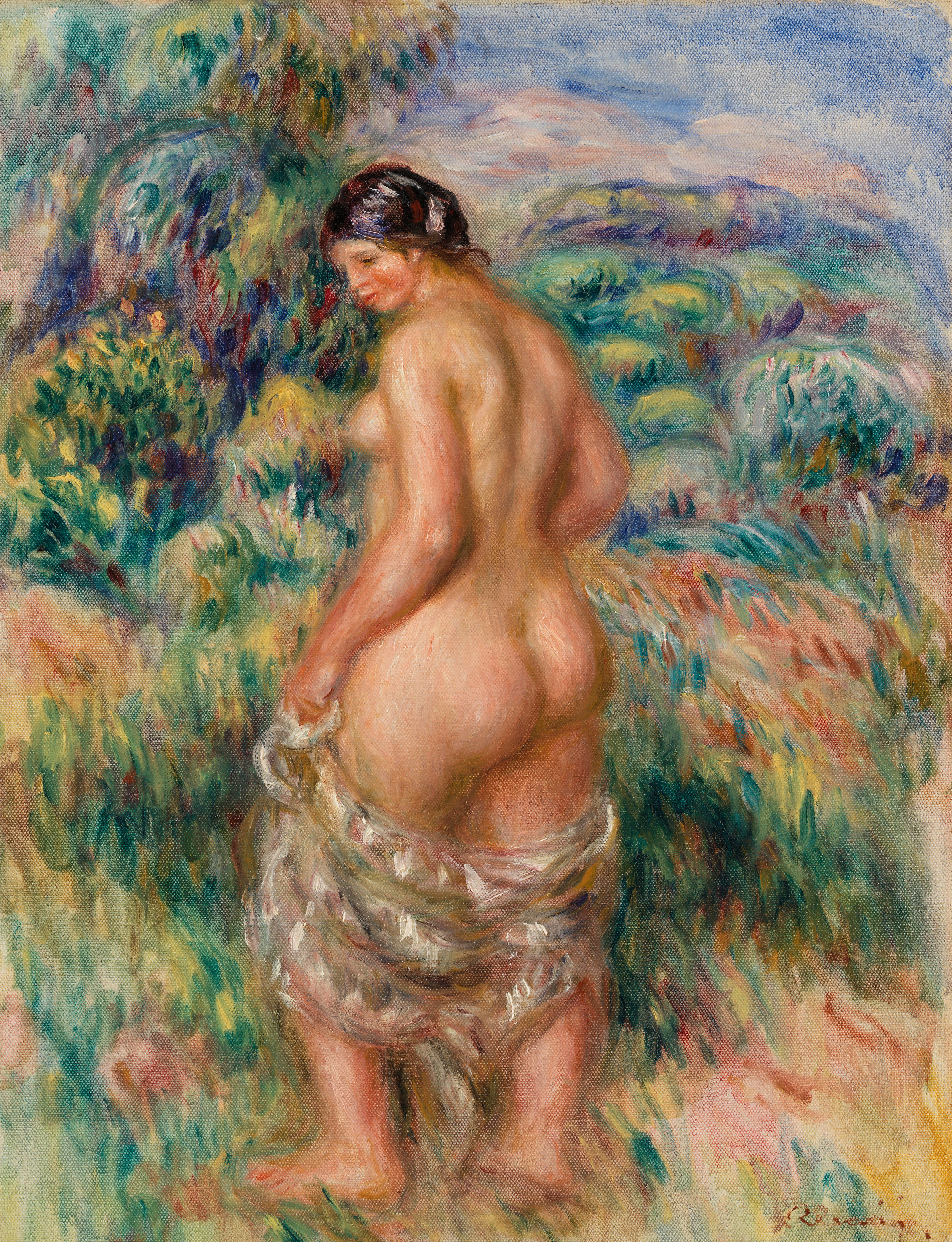 Reproduction du tableau « Baigneuse debout - Pierre-Auguste Renoir » par Alpha Reproduction en peinture à l’huile