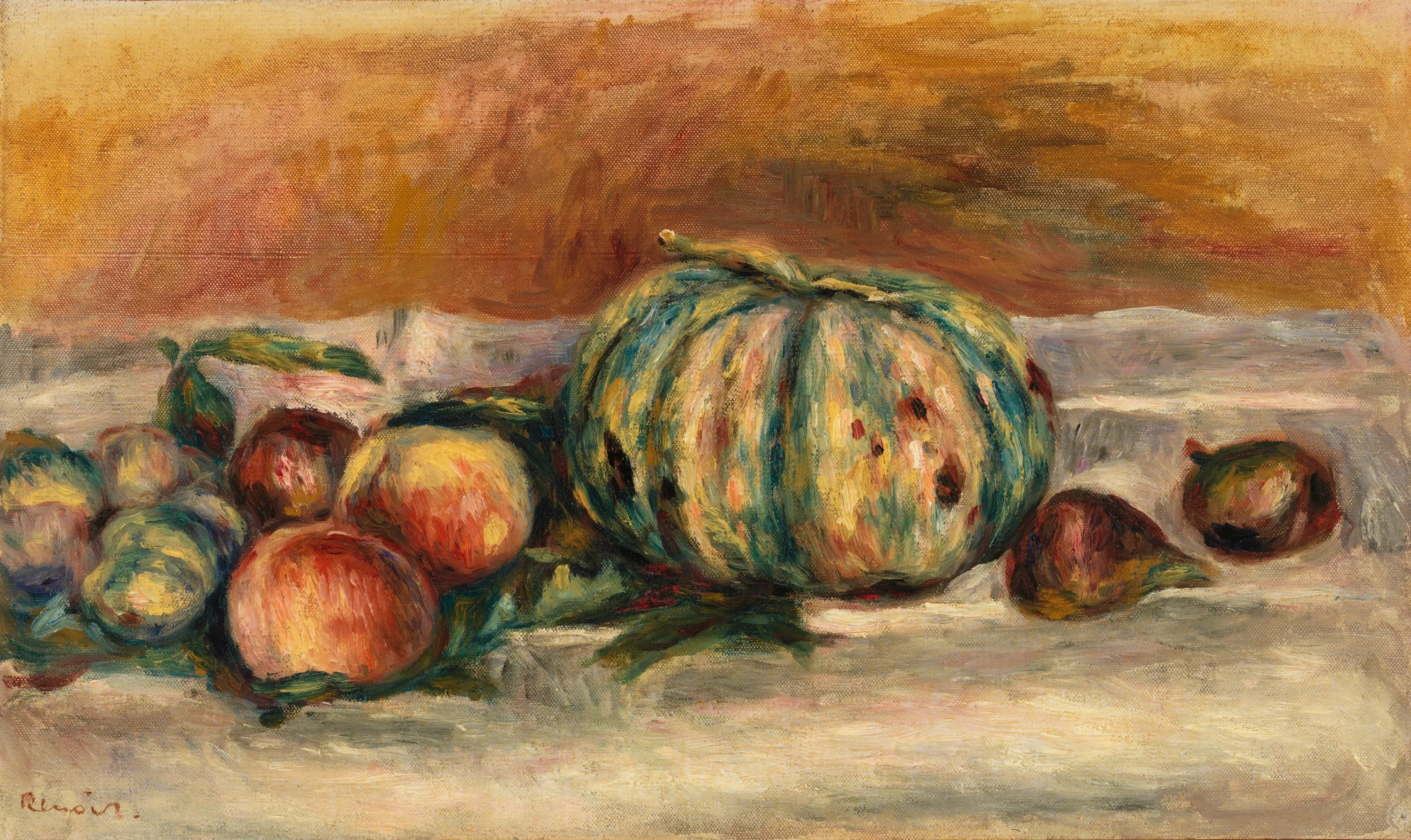 Reproduction du tableau « Nature morte au melon - Pierre-Auguste Renoir » par Alpha Reproduction en peinture à l’huile