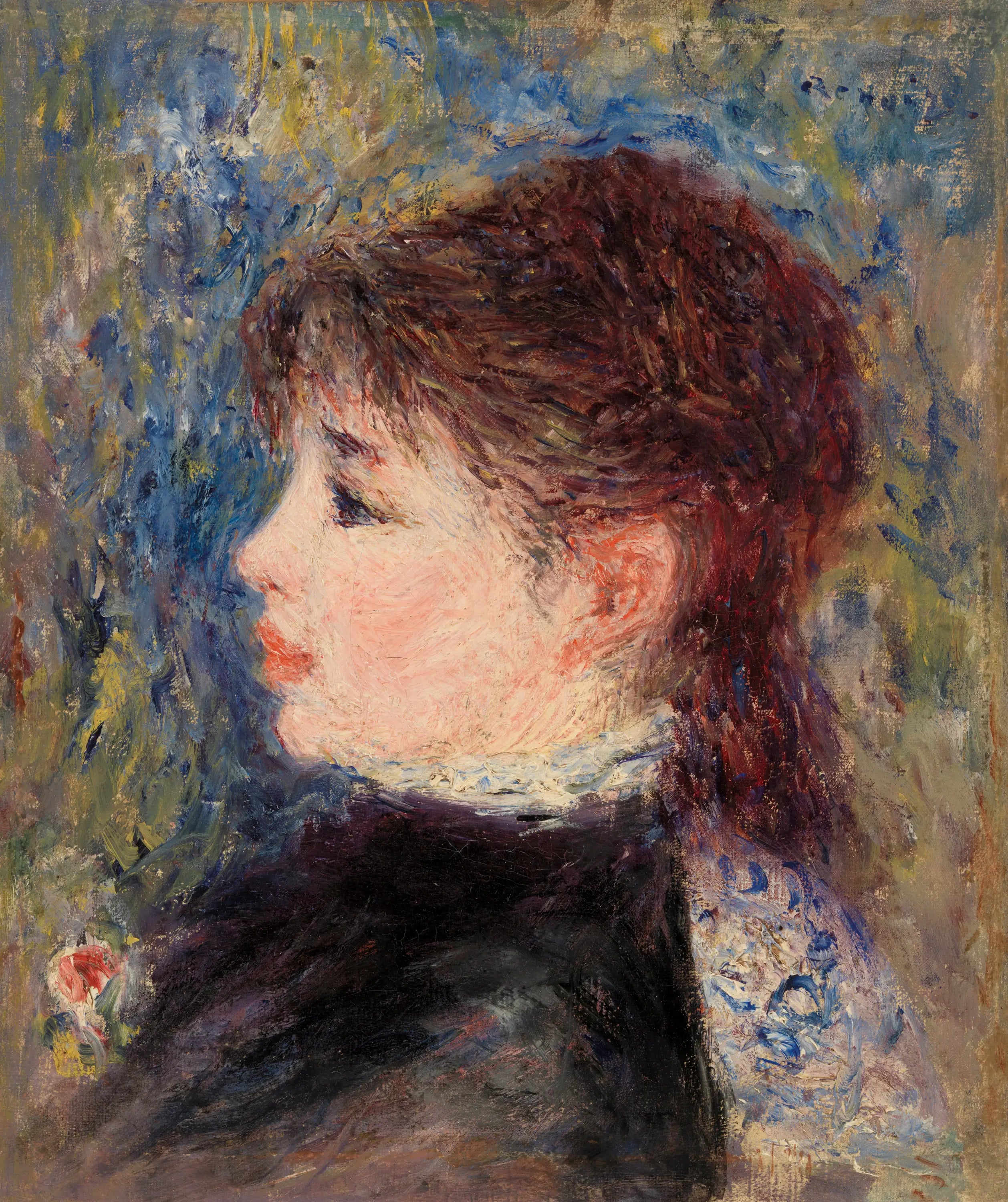 Reproduction du tableau « Jeune fille à la rose - Pierre-Auguste Renoir » par Alpha Reproduction en peinture à l’huile