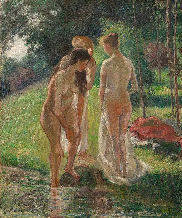 Reproduction du tableau « Trois Baigneuses sortant du bain - Camille Pissarro » par Alpha Reproduction en peinture à l’huile