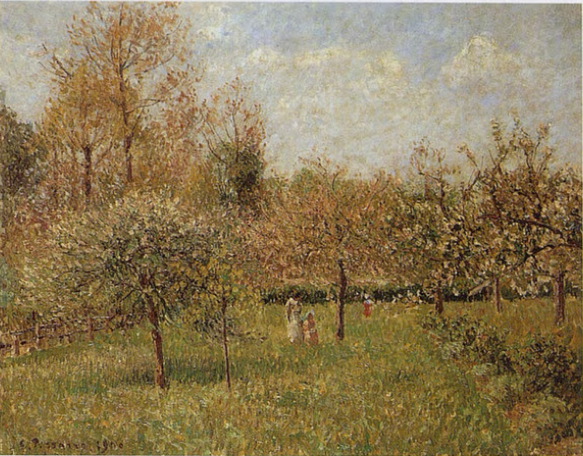 Reproduction du tableau « Printemps à Éragny - Camille Pissarro » par Alpha Reproduction en peinture à l’huile