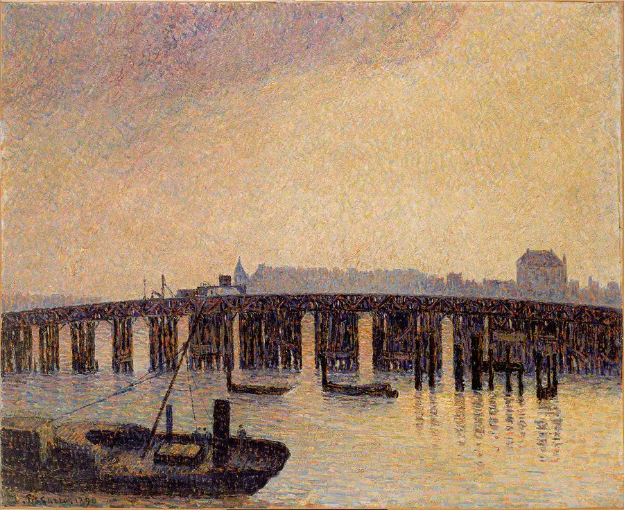 Reproduction du tableau « Le Vieux Pont de Chelsea, Londres - Camille Pissarro » par Alpha Reproduction en peinture à l’huile