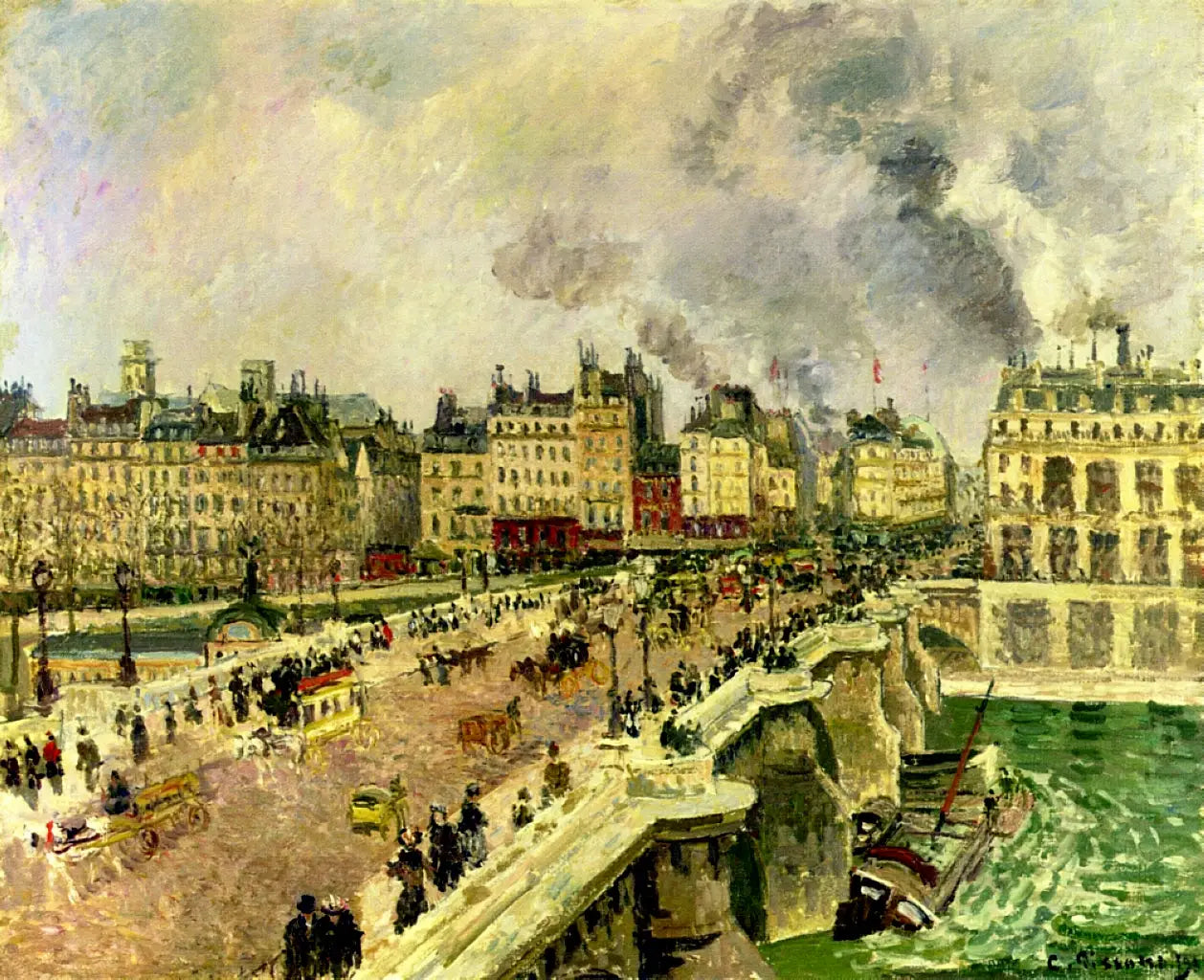 Reproduction du tableau « Le Pont-Neuf, épave de Bonne Mère - Camille Pissarro » par Alpha Reproduction en peinture à l’huile