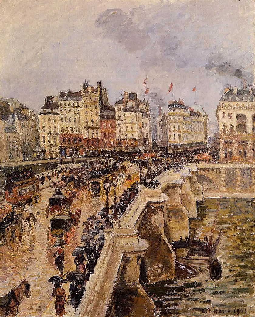 Reproduction du tableau « Le Pont-Neuf, Après-midi pluvieux (Première saison) - Camille Pissarro » par Alpha Reproduction en peinture à l’huile