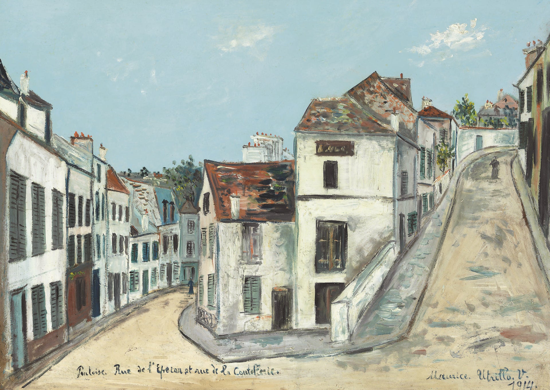 Pontoise. Rue de l'Eperon et rue de la Coutellerie - Maurice Utrillo