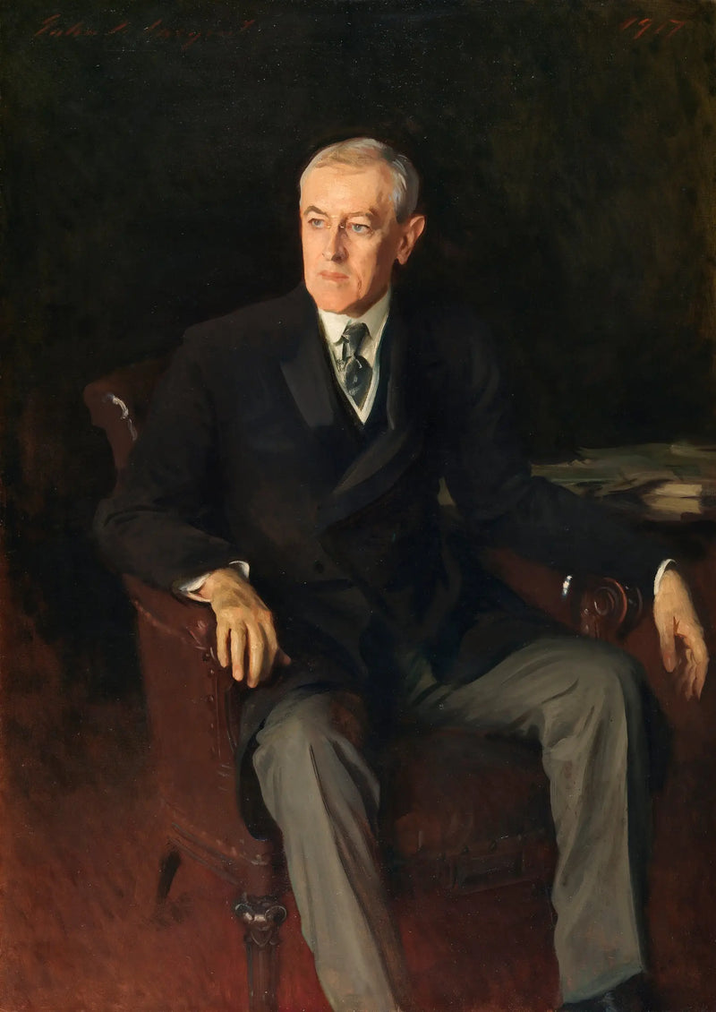 דיוקן של וודרו וילסון (1856-1924), נשיא אמריקאי - ג'ון סינגר סרג'נט