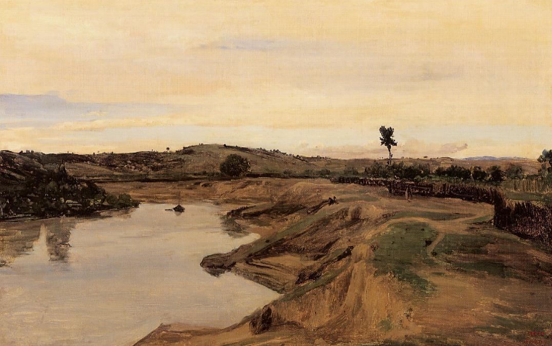 La Promenade de Poussin, campagne de Rome - Jean-Baptiste Camille Corot