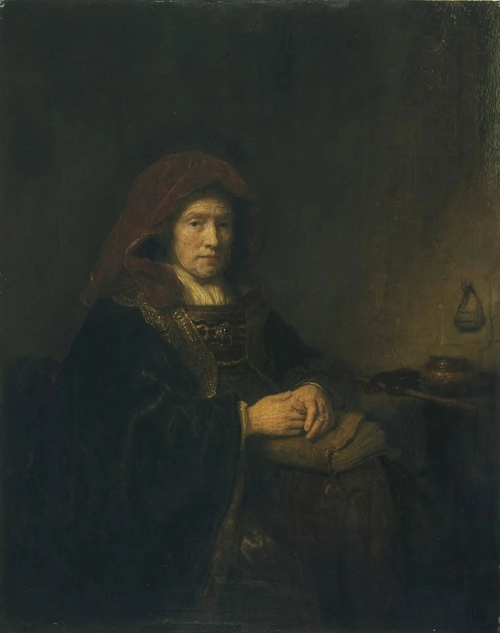 Reproduction du tableau « Vieille femme à lunettes - Rembrandt » par Alpha Reproduction en peinture à l’huile