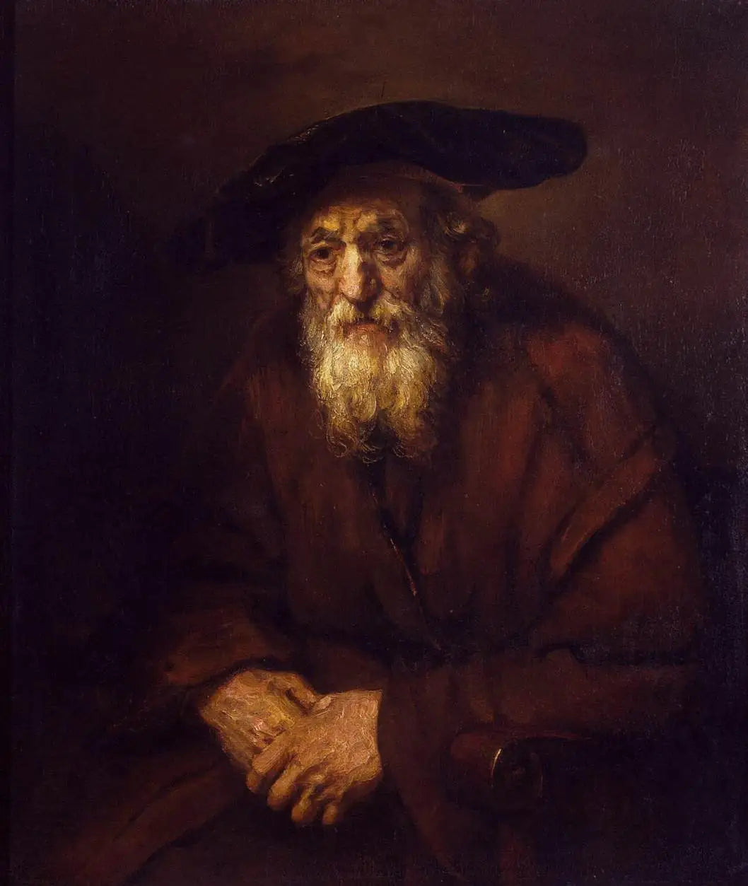 Reproduction du tableau « Portrait d'un vieil homme - Rembrandt » par Alpha Reproduction en peinture à l’huile