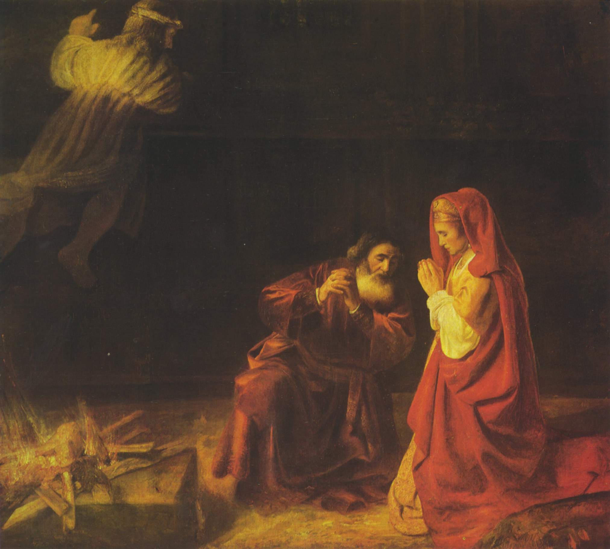 Reproduction du tableau « Le sacrifice de Manoah - Rembrandt » par Alpha Reproduction en peinture à l’huile