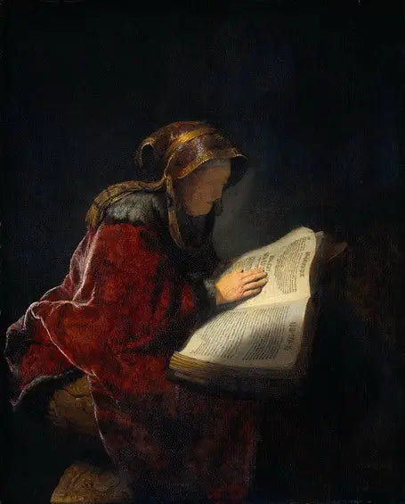Reproduction du tableau « La Prophétesse Anne - Rembrandt » par Alpha Reproduction en peinture à l’huile