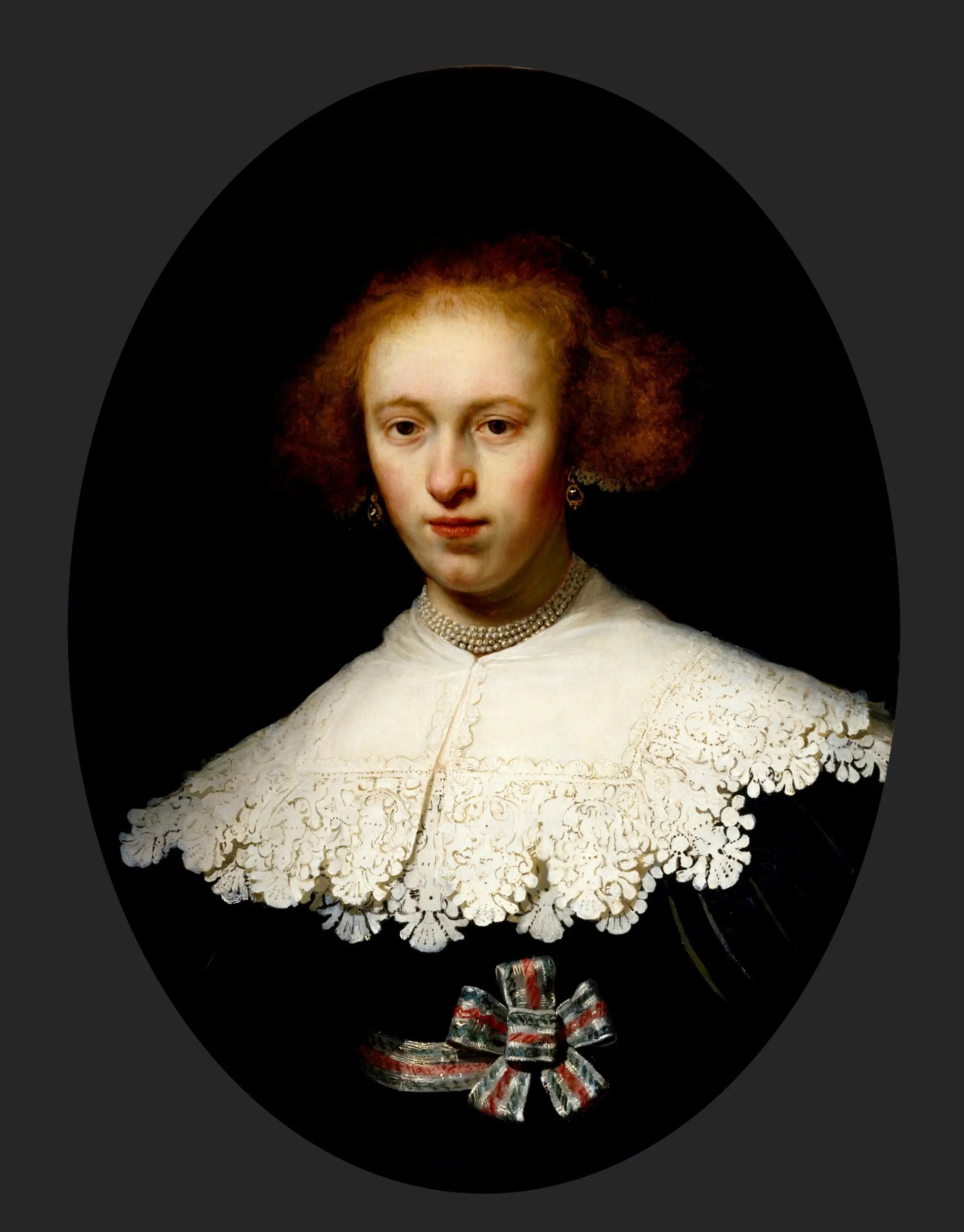 Reproduction du tableau « Portrait d'une jeune femme. - Rembrandt » par Alpha Reproduction en peinture à l’huile