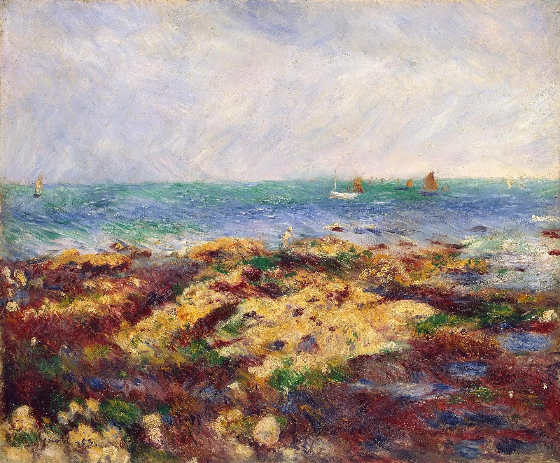 Reproduction du tableau « Marée basse à Yport - Pierre-Auguste Renoir » par Alpha Reproduction en peinture à l’huile