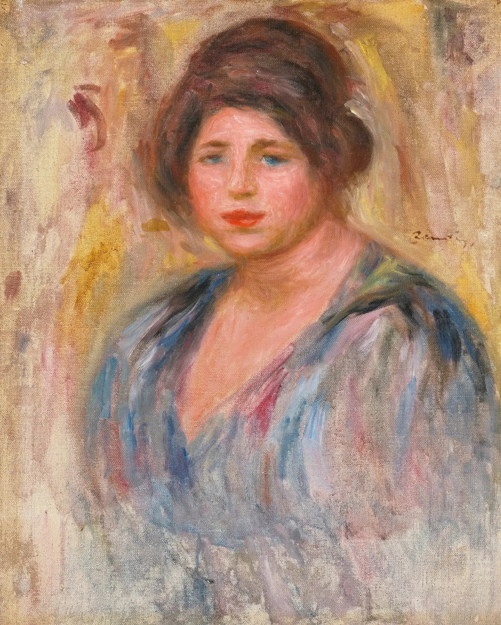 Reproduction du tableau « Portrait de femme (Gabrielle Renard) - Pierre-Auguste Renoir » par Alpha Reproduction en peinture à l’huile