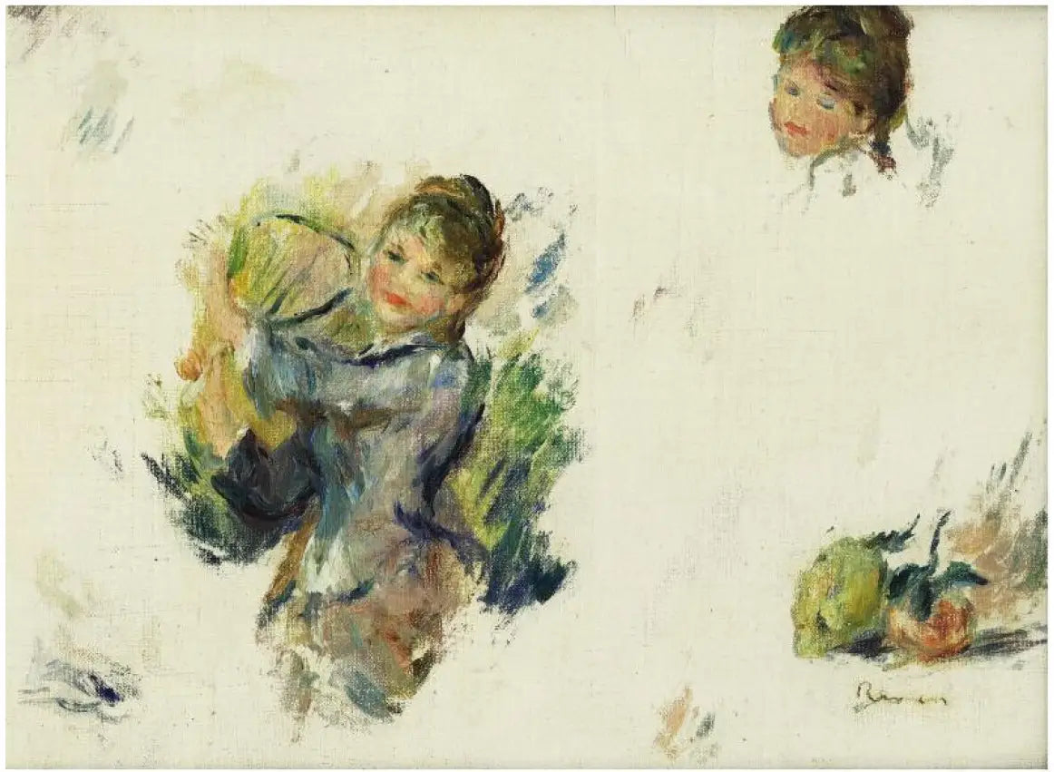 Reproduction du tableau « étude pour 'Jeunes filles jouant au volant' - Pierre-Auguste Renoir » par Alpha Reproduction en peinture à l’huile