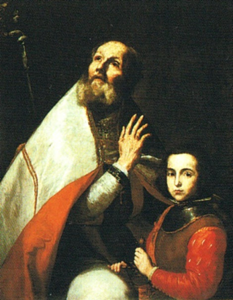 Saint Augustin avec un garçon. - Jusepe de Ribera
