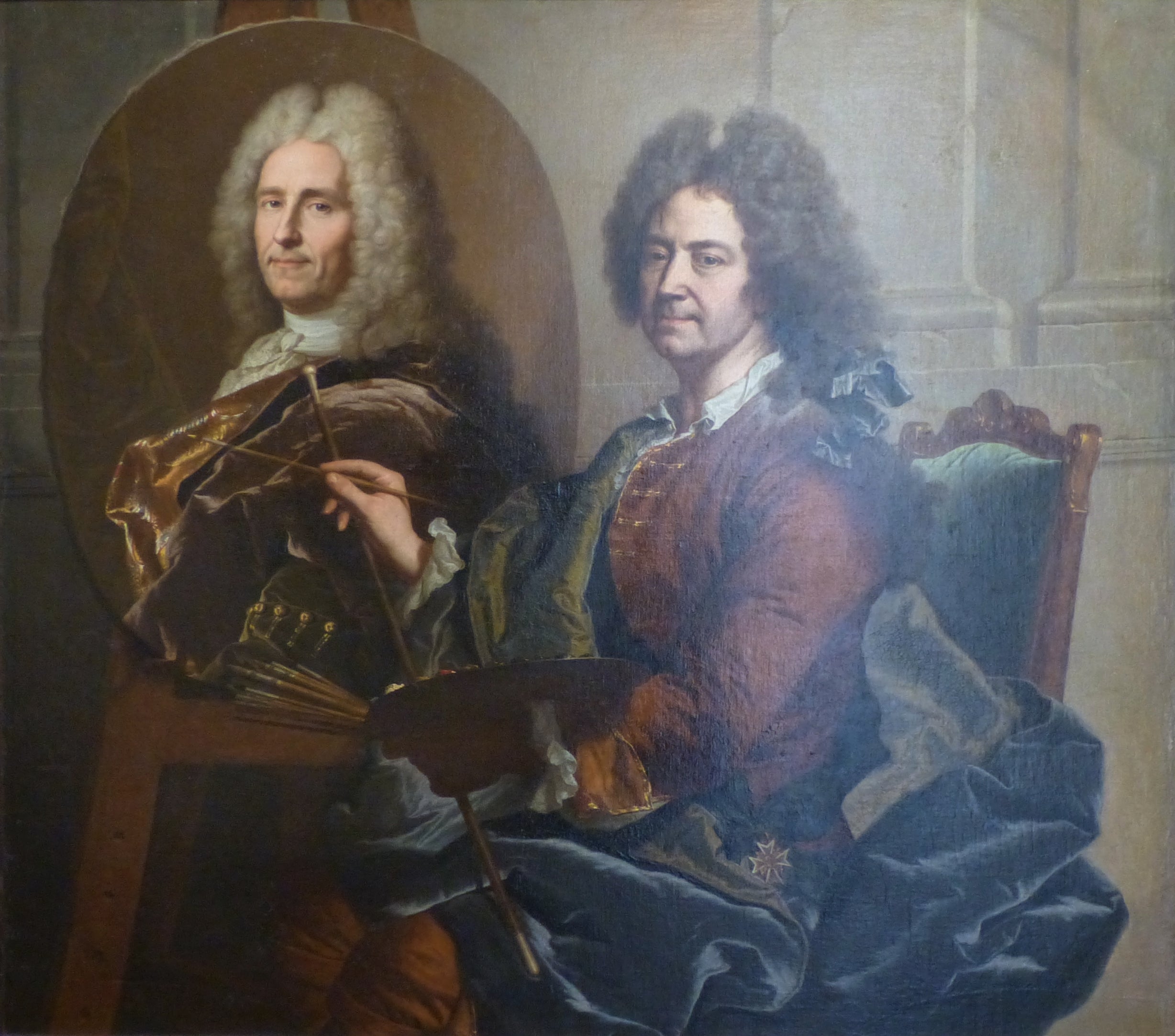 Autoportrait devant le portrait de François Castanier - Hyacinthe Rigaud