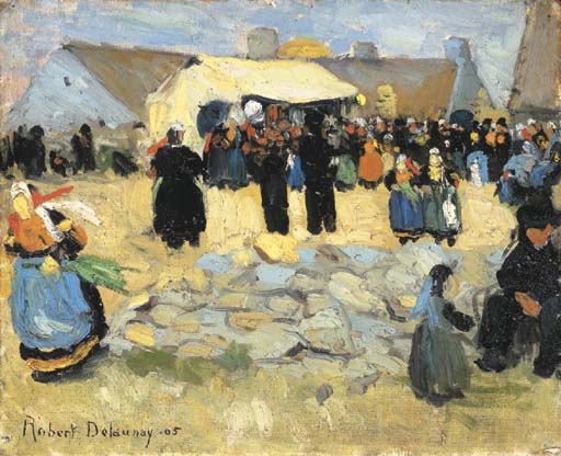 Reproduction du tableau « Marché breton - Robert Delaunay » par Alpha Reproduction en peinture à l’huile
