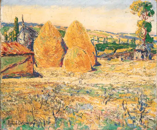 Reproduction du tableau « Paysage, les meules - Robert Delaunay » par Alpha Reproduction en peinture à l’huile