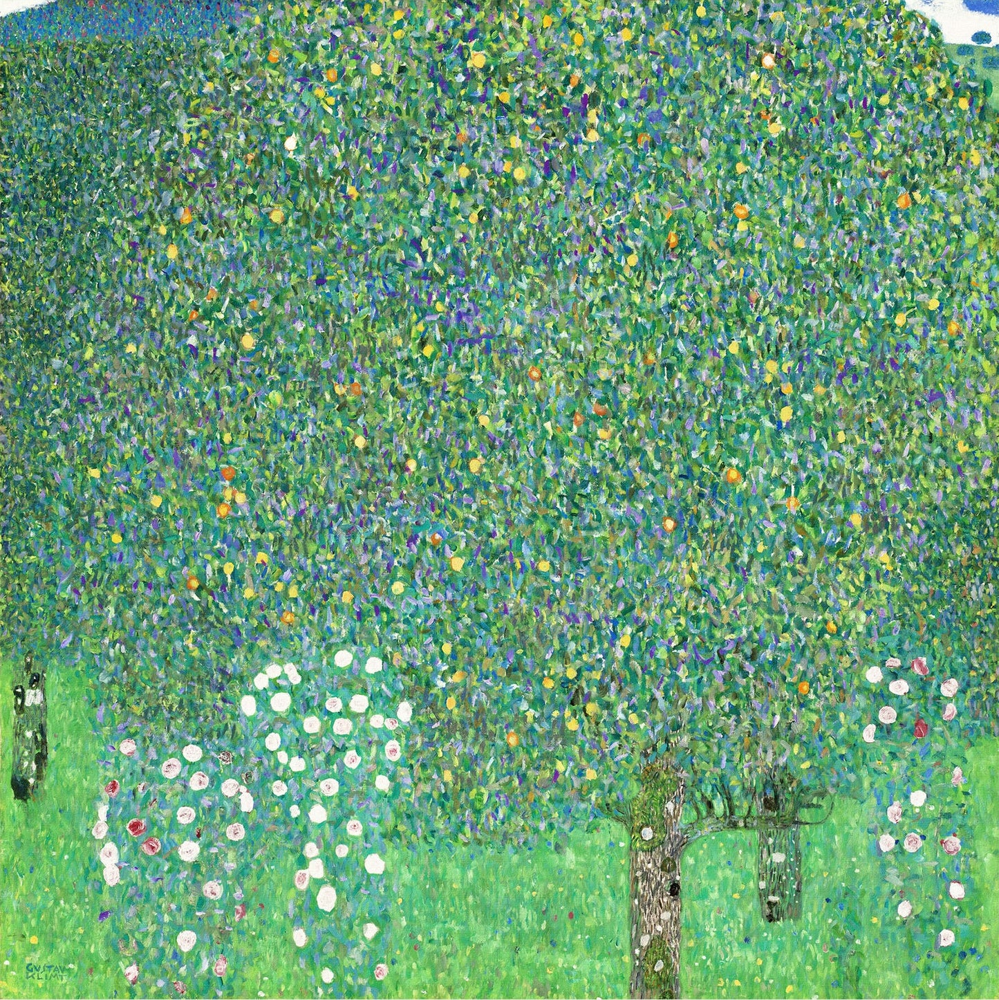 🌳🌸 שיחי ורדים מתחת לעצים – גוסטב קלימט (1905)