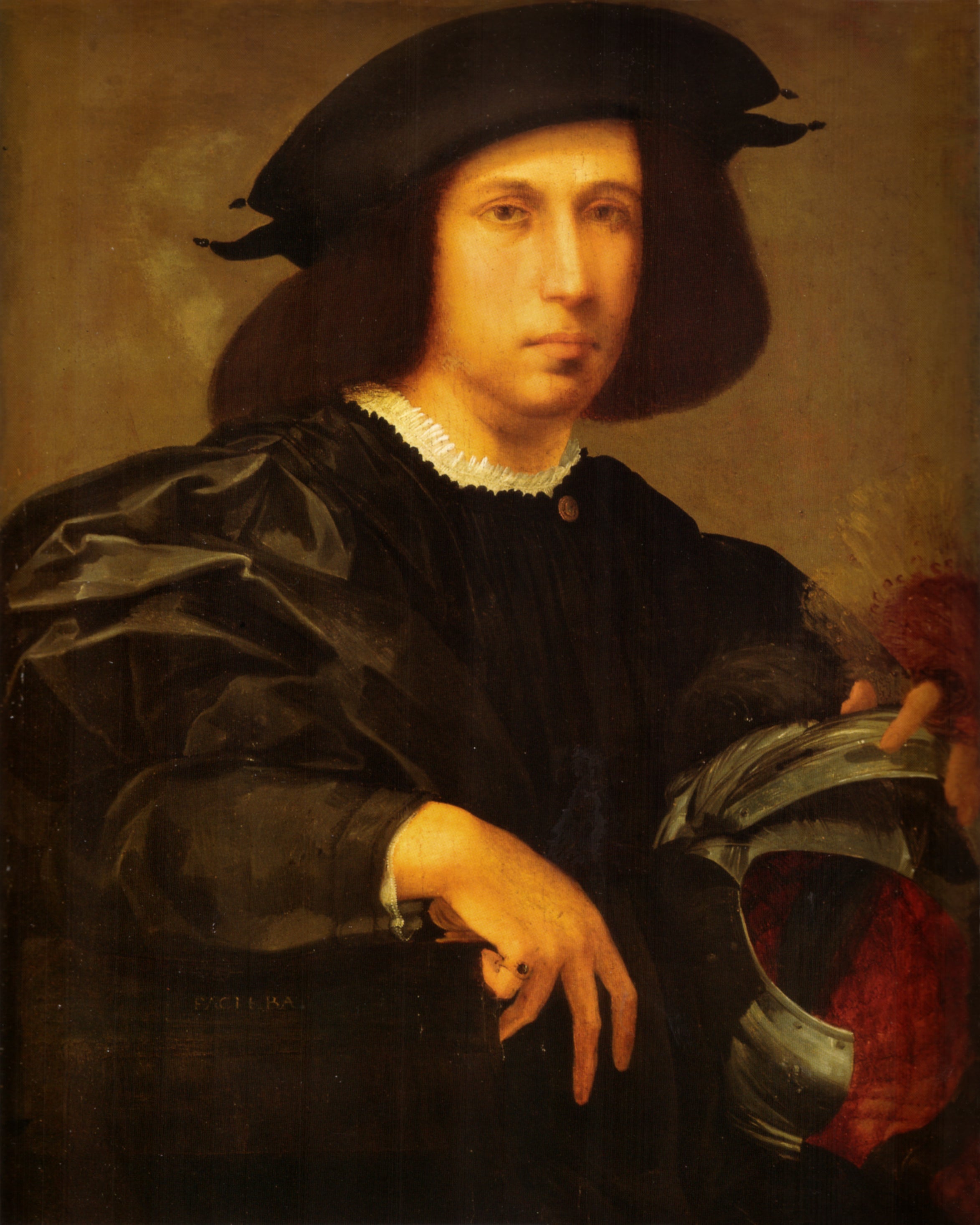 portrait d'homme avec un casque - Rosso Fiorentino