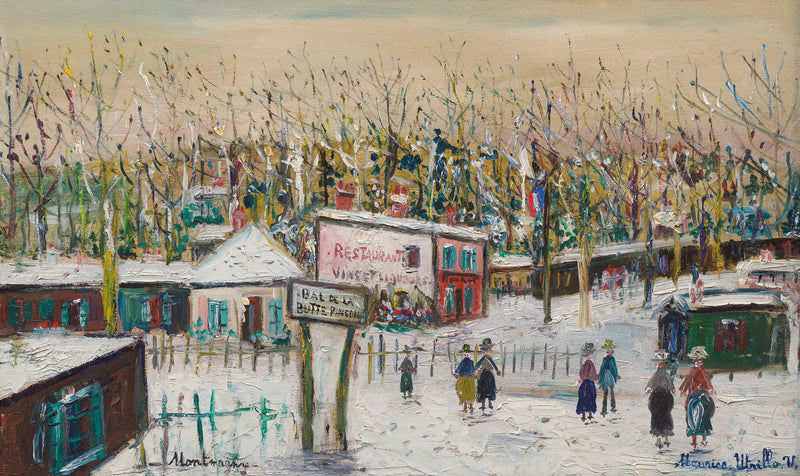 Rue de la Butte Pinson sous la neige, Montmagny (1950) - Maurice Utrillo