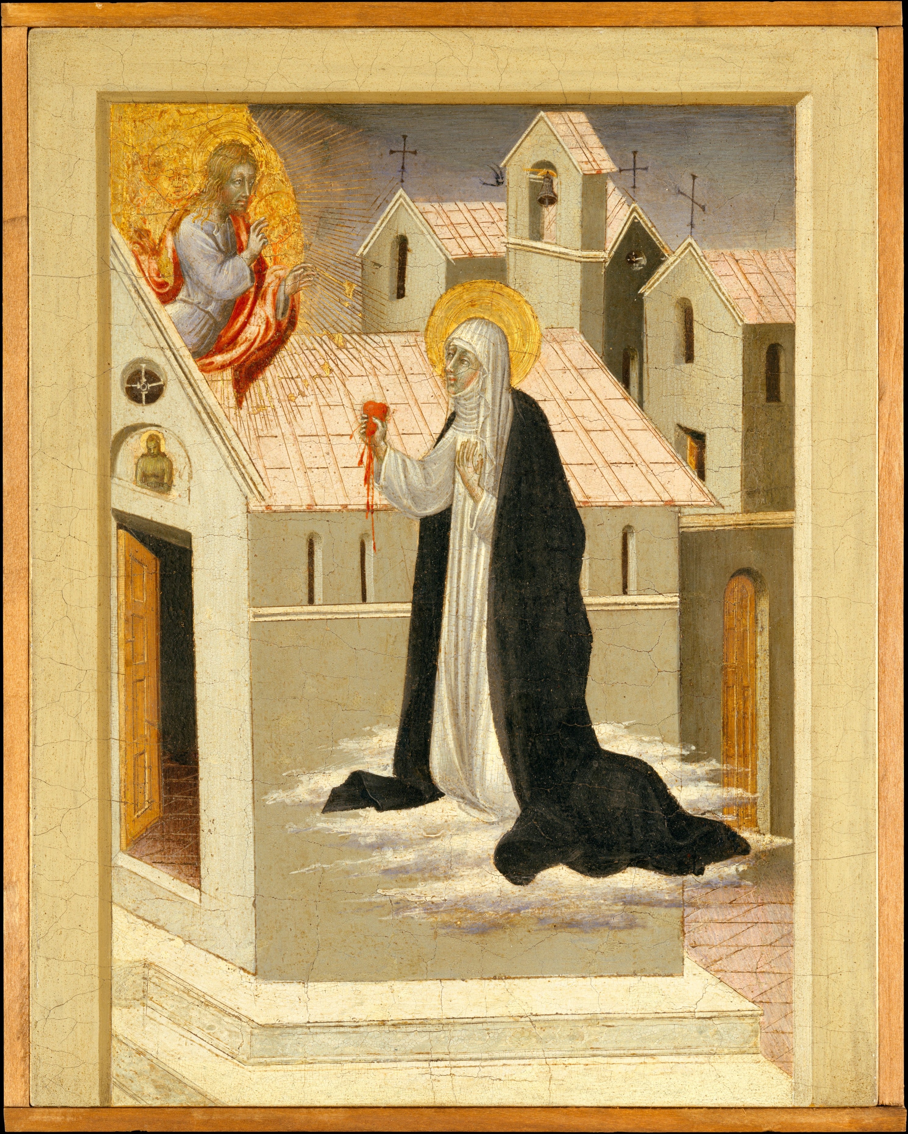 Sainte Catherine de Sienne échange son cœur avec Jésus-Christ - Giovanni di Paolo