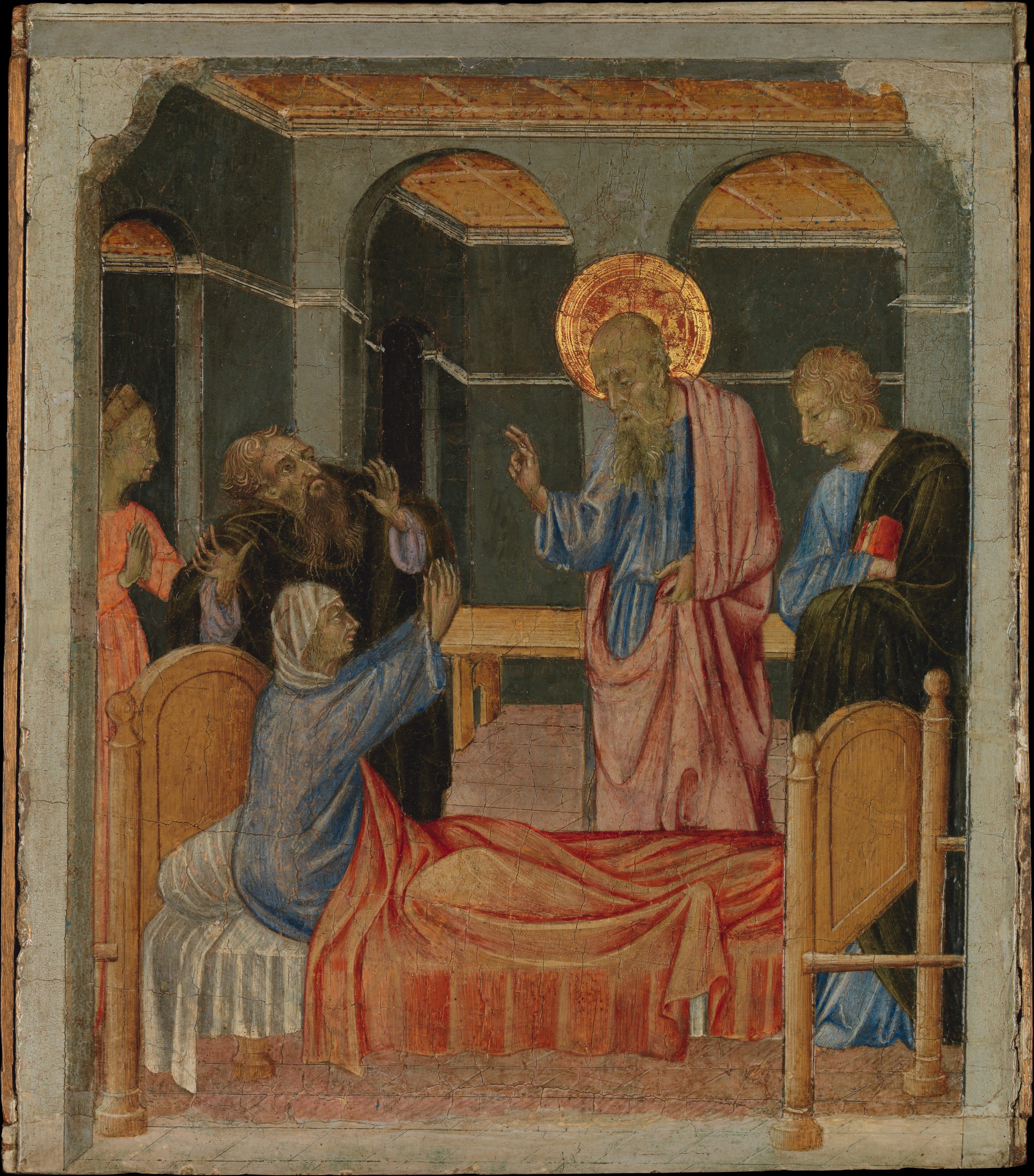 Saint Jean l'Évangéliste soulève Drusiana - Giovanni di Paolo
