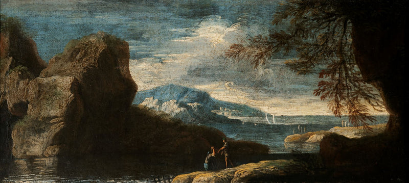 Paysage avec un rocher - Salvator Rosa