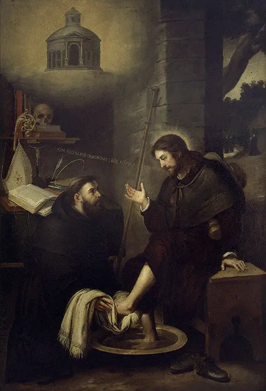 Saint Augustin lave les pieds du Christ - Bartolomé Esteban Murillo - Alpha Reproduction