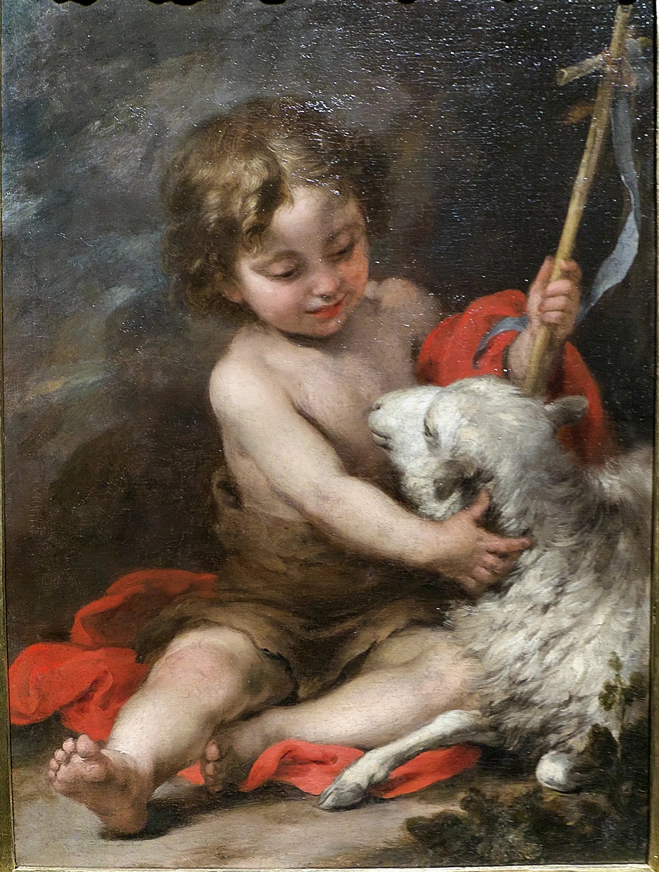 Le petit saint Jean jouant avec un agneau - Bartolomé Esteban Murillo - Alpha Reproduction