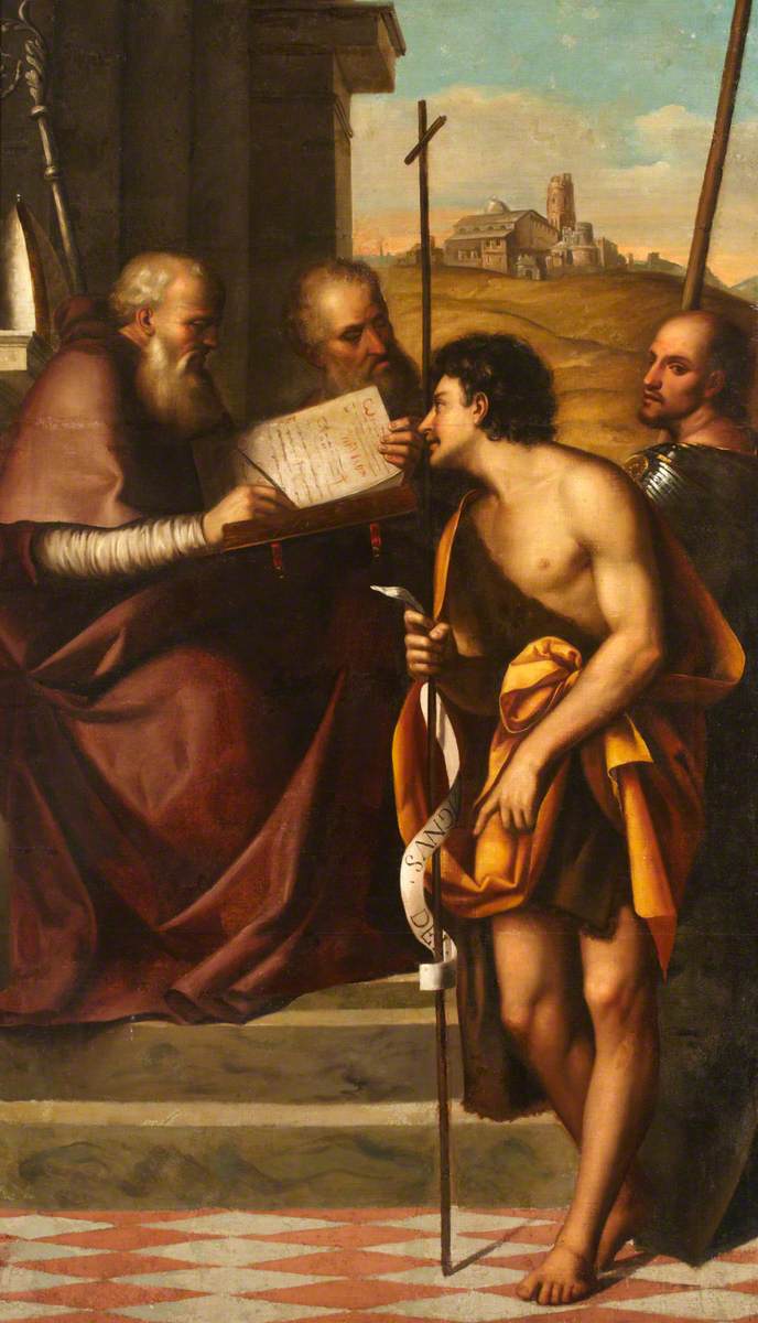 Saint Jean-Baptiste, saint Jean Chrysostome, saint Jean l'Évangéliste et saint Théodore - Sebastiano del Piombo