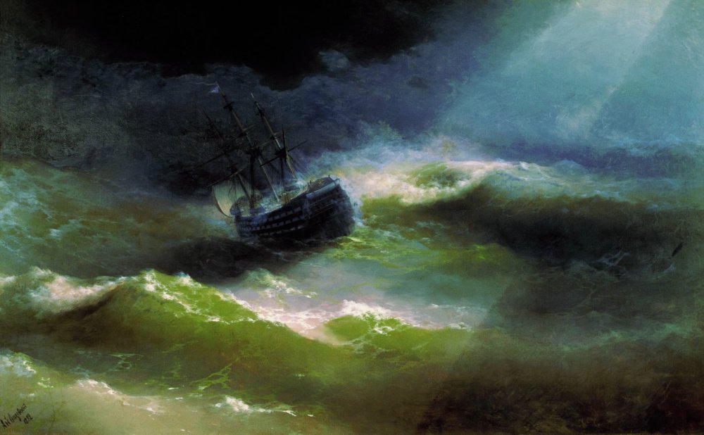 Le navire « Empress Maria » dans une tempête - Ivan Aïvazovski