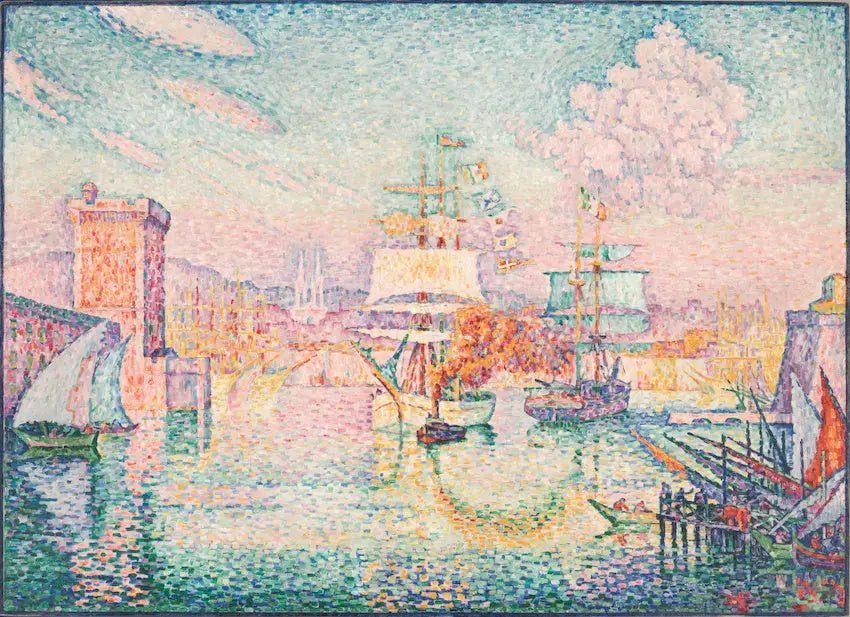 Reproduction du tableau « L'Entrée du port de Marseille - Paul Signac » par Alpha Reproduction en peinture à l’huile