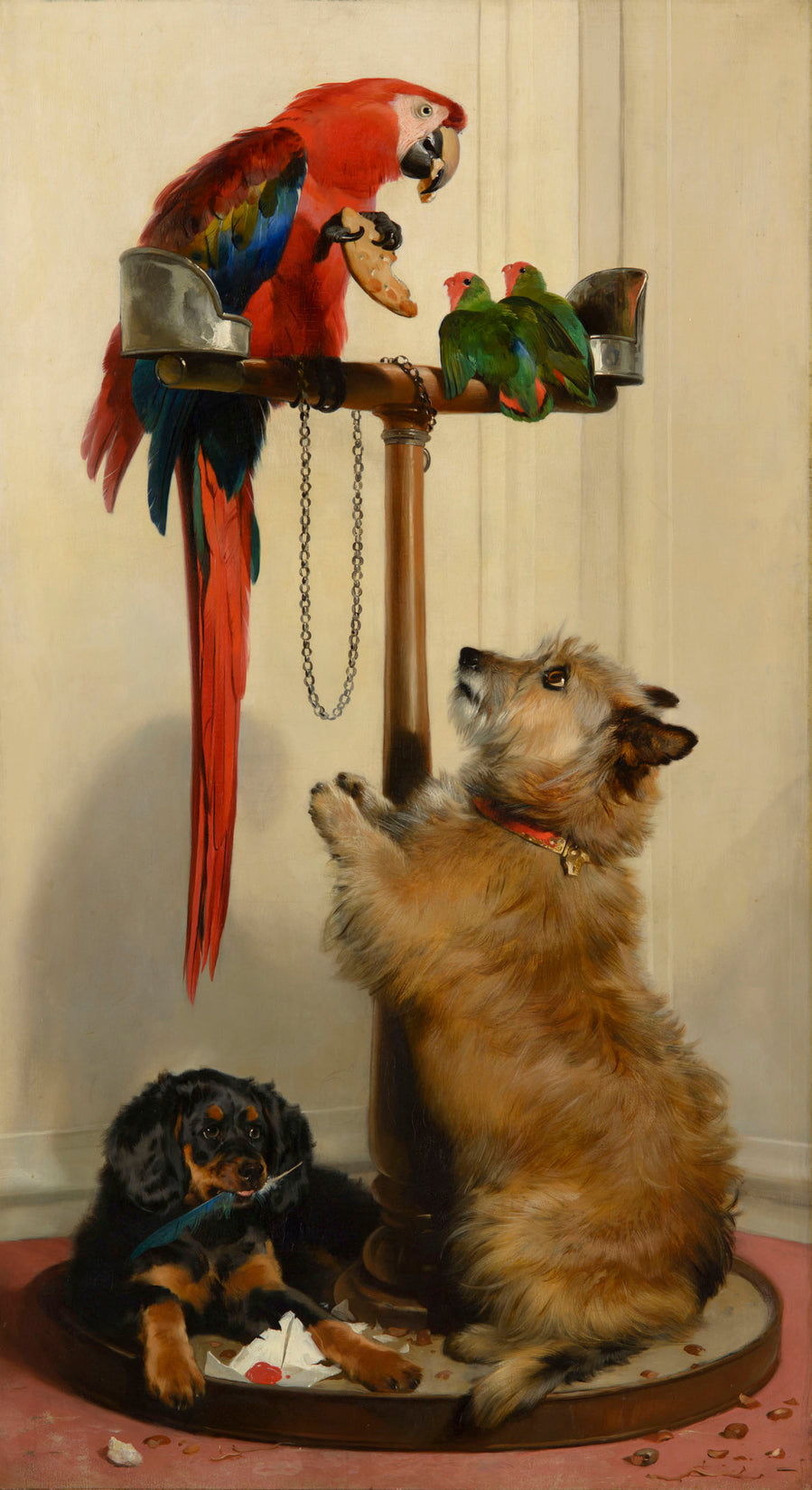Islay, Tilco, un ara et deux inséparables - Edwin Henry Landseer