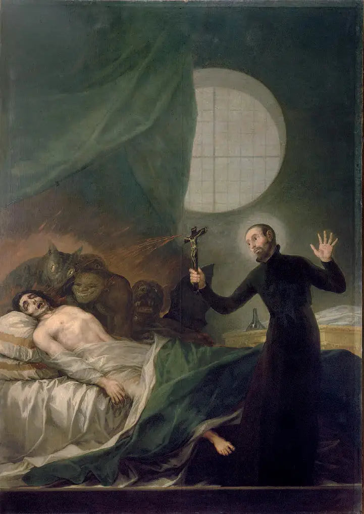 Reproduction du tableau « Saint François de Borgia et le moribond impénitent - Francisco de Goya » par Alpha Reproduction en peinture à l’huile